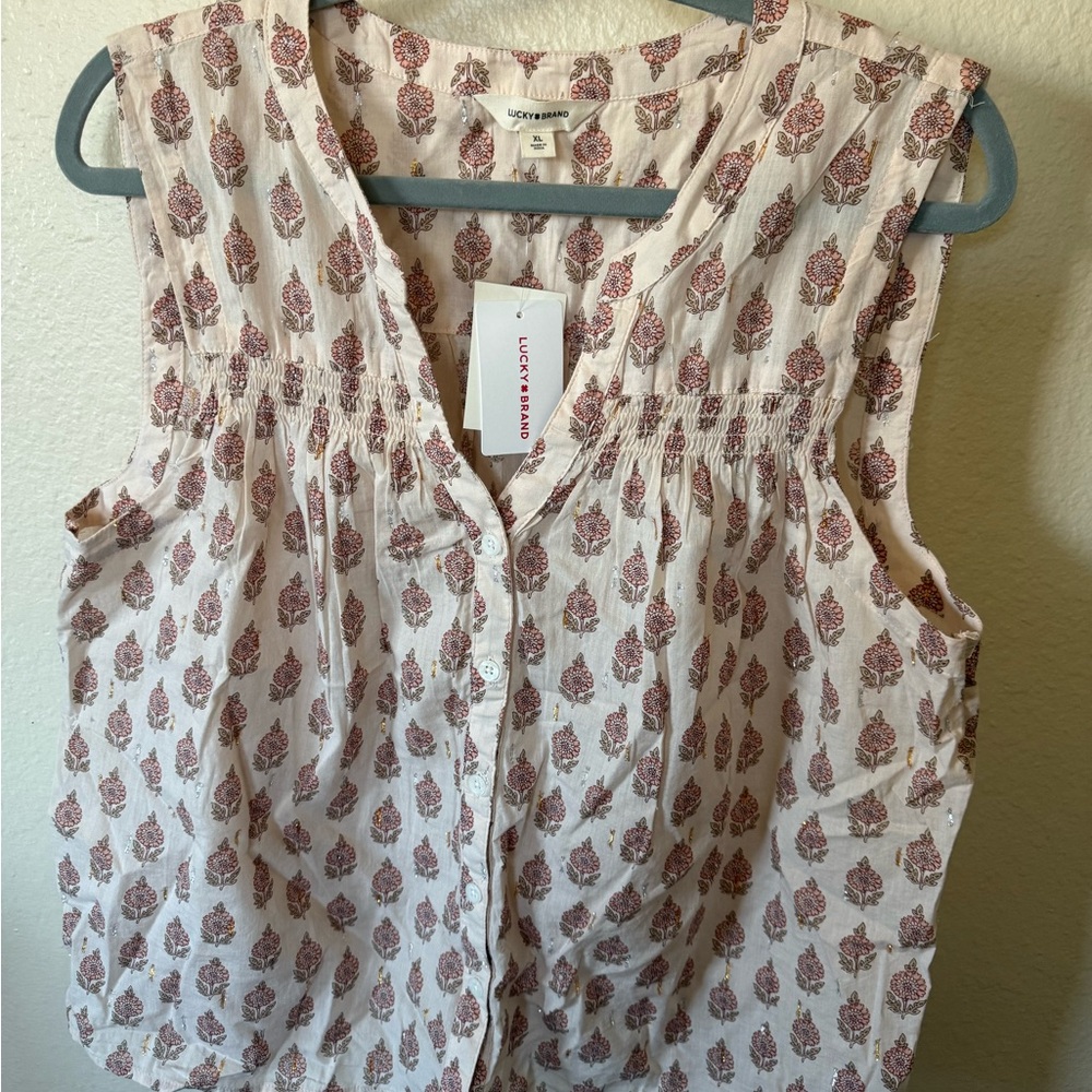Lucky Brand Pink Sleeveless Top